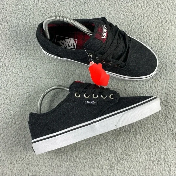 Vans Shoes Atwood Wool Plaid Mens Boys Size 7 Dark Grey Red Black Lace Up Padded - Picture 14 of 14